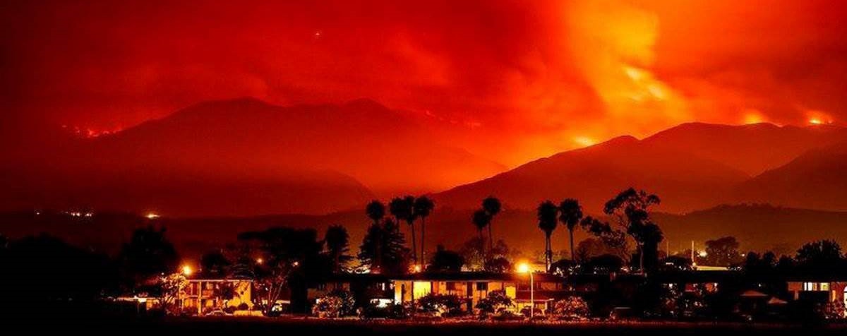 Powerful fire in California 