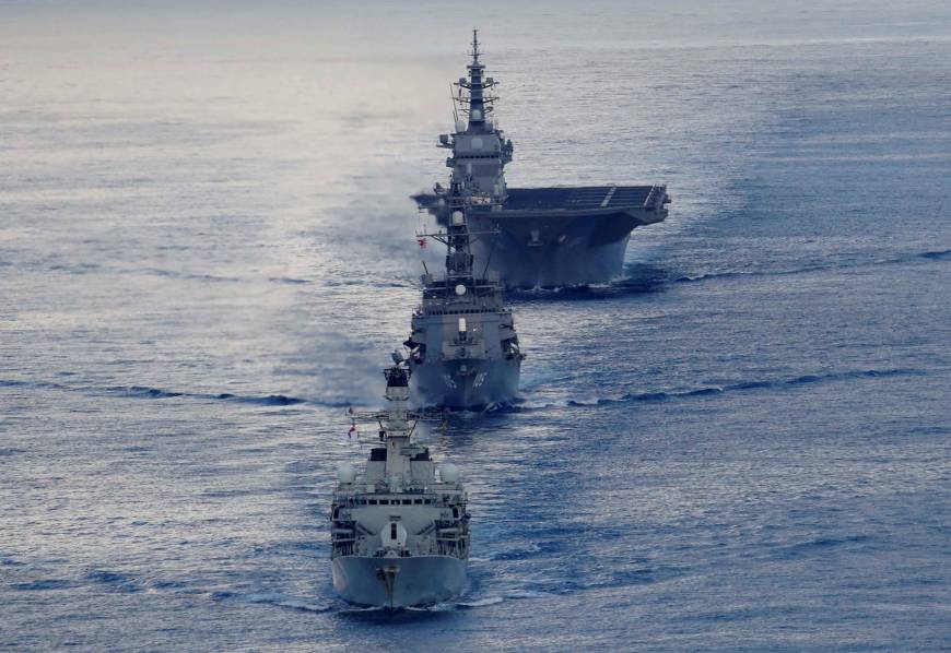 Japan conducts naval drill with British Warships 